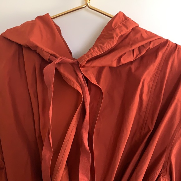 Eileen Fisher spring! burnt orange trenchcoat, size large - Picture 7 of 9